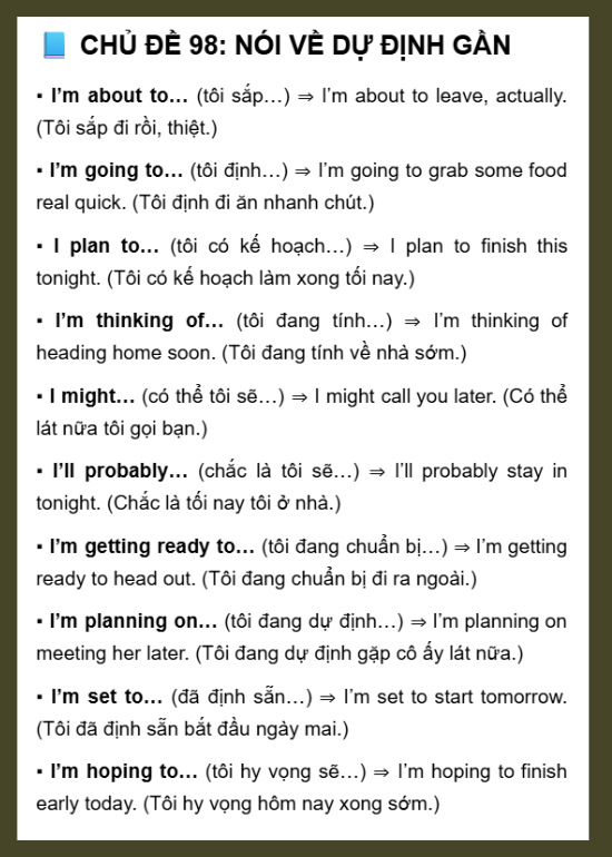 BỘ TỪ VỰNG VÀ CÂU VÍ DỤ DÀNH CHO NGƯỜI CHƯA TỪNG HỌC GIAO TIẾP ĐÚNG CÁCH (SÁCH PDF)