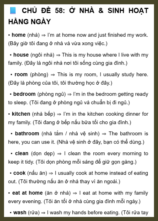 BỘ TỪ VỰNG VÀ CÂU VÍ DỤ DÀNH CHO NGƯỜI CHƯA TỪNG HỌC GIAO TIẾP ĐÚNG CÁCH (SÁCH PDF + MP3)