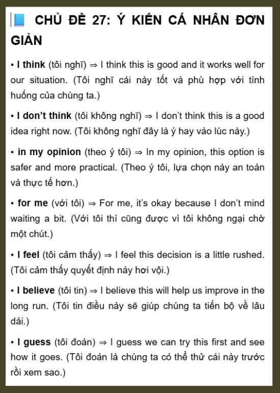 BỘ TỪ VỰNG VÀ CÂU VÍ DỤ DÀNH CHO NGƯỜI CHƯA TỪNG HỌC GIAO TIẾP ĐÚNG CÁCH (SÁCH PDF)