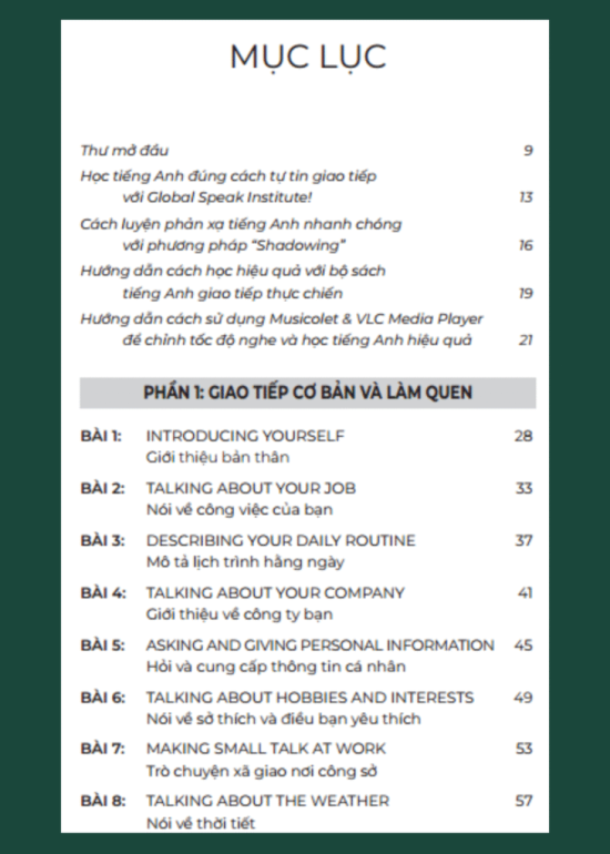 TIẾNG ANH GIAO TIẾP THỰC CHIẾN CHO NGƯỜI ĐI LÀM - CƠ BẢN