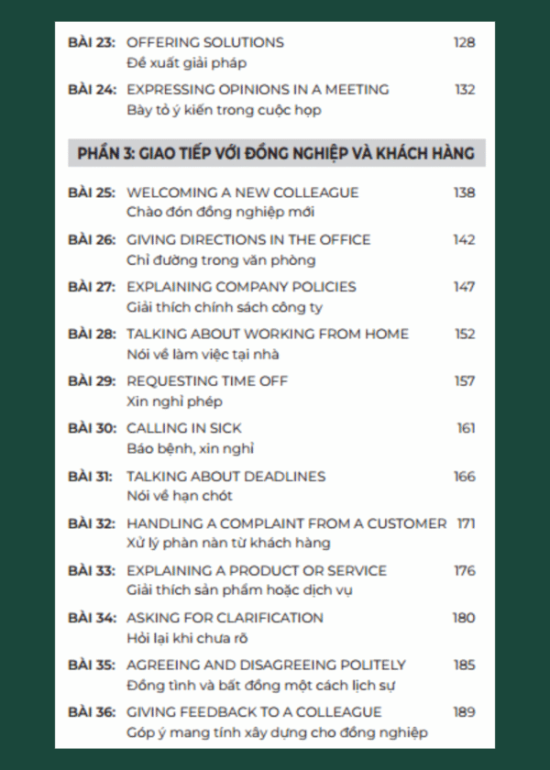 TIẾNG ANH GIAO TIẾP THỰC CHIẾN CHO NGƯỜI ĐI LÀM - CƠ BẢN