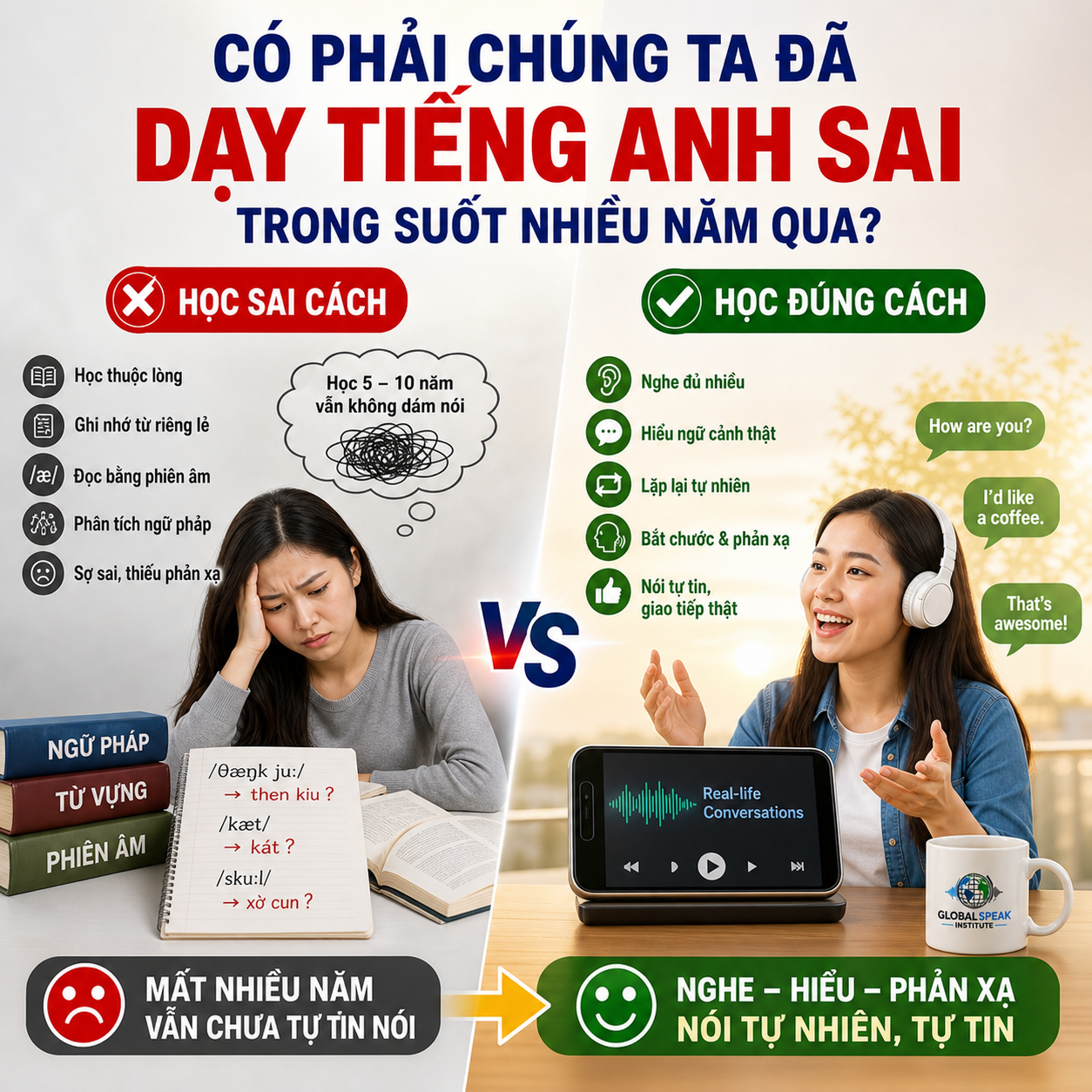 ❌ CÓ PHẢI CHÚNG TA ĐÃ DẠY TIẾNG ANH SAI TRONG SUỐT NHIỀU NĂM QUA KHÔNG?
