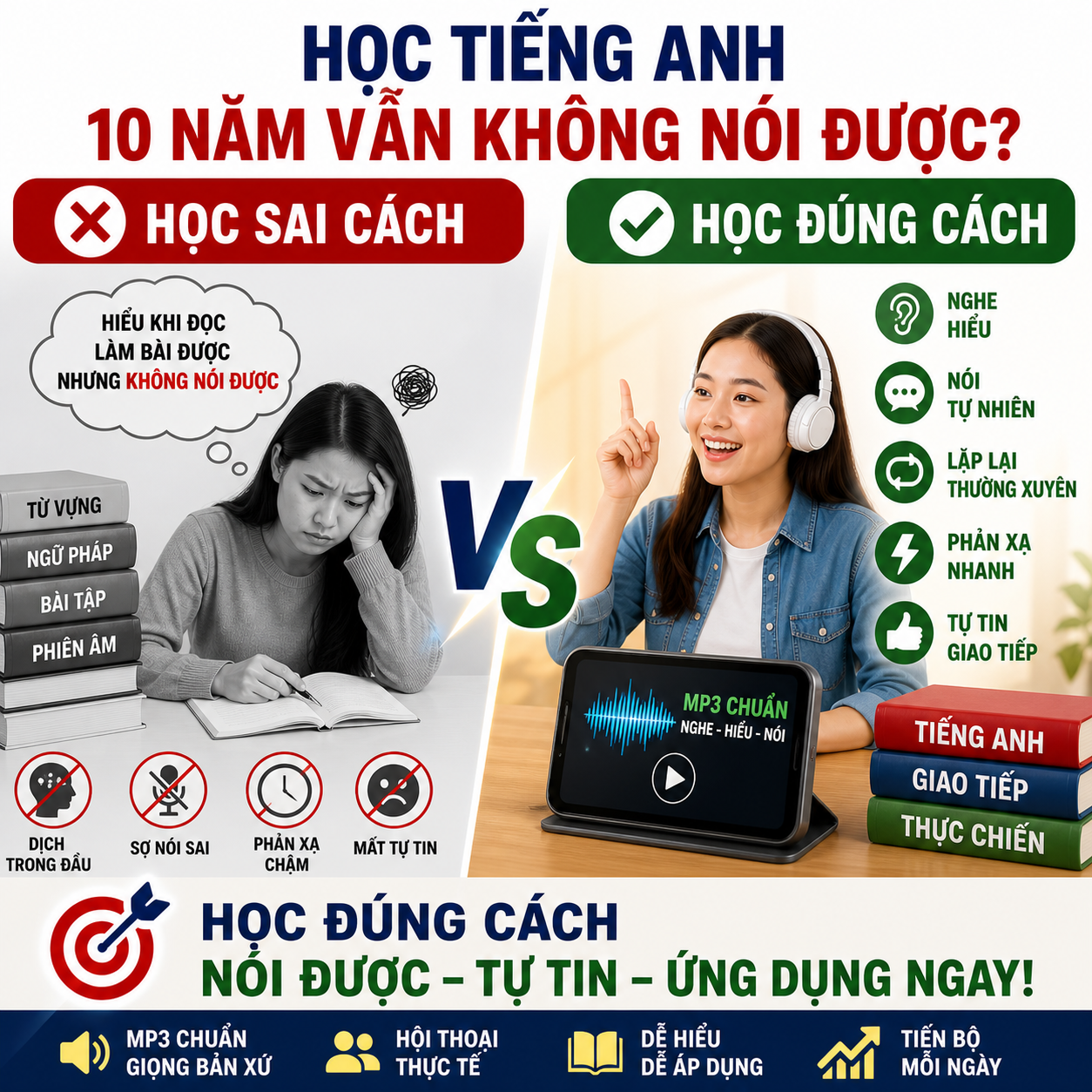 BẠN HỌC TIẾNG ANH RẤT NHIỀU NĂM MÀ MÃI VẪN KHÔNG GIAO TIẾP ĐƯỢC - DO ĐÂU?